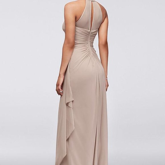 DB Studio Bridesmaids Dress with Illusion Neckline | Marine Size 12 - Picture 2 of 15